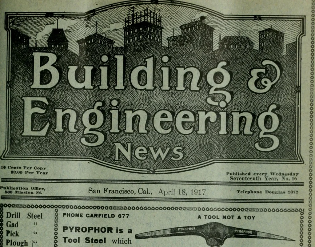 An illustration from Building & engineering news, 1914, leaf 460