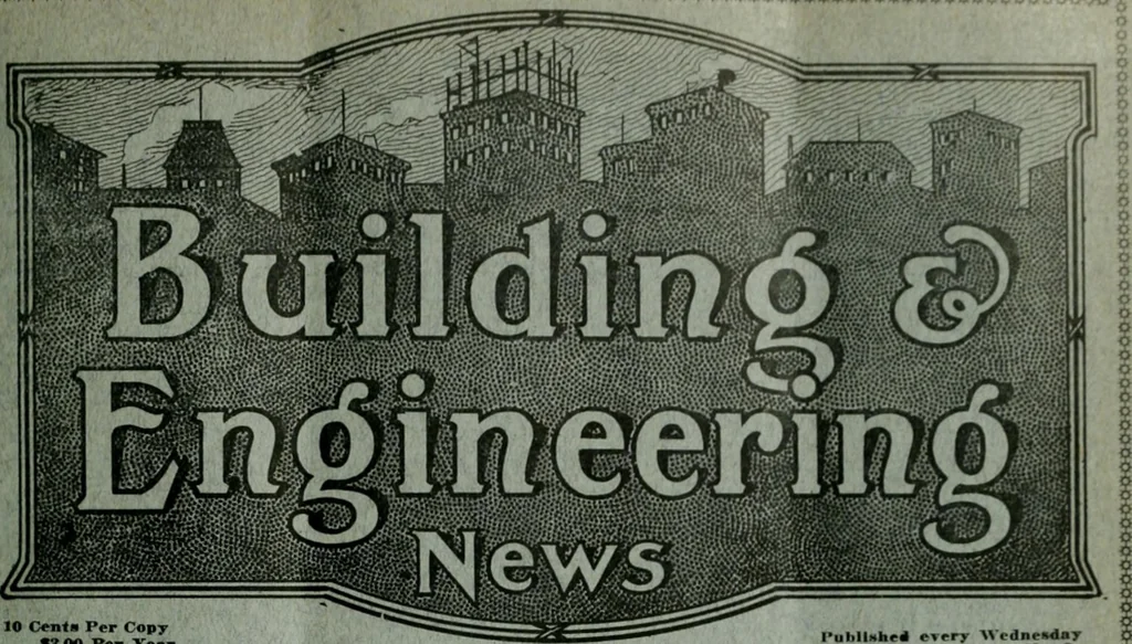 An illustration from Building & engineering news, 1914, leaf 56