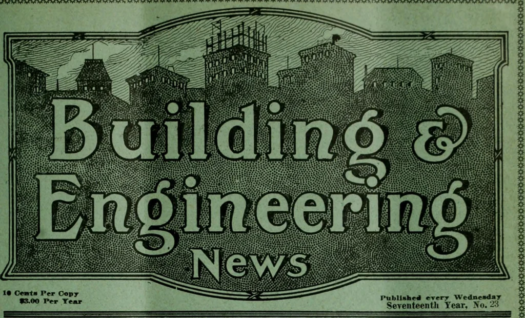 An illustration from Building & engineering news, 1914, leaf 666
