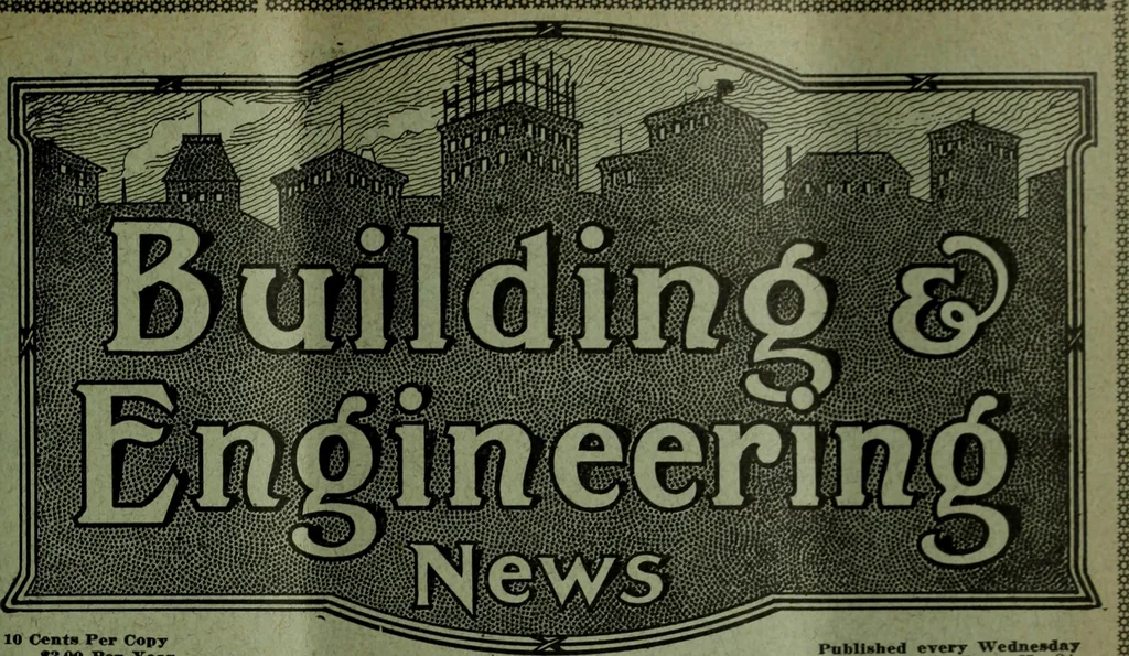 An illustration from Building & engineering news, 1914, leaf 186