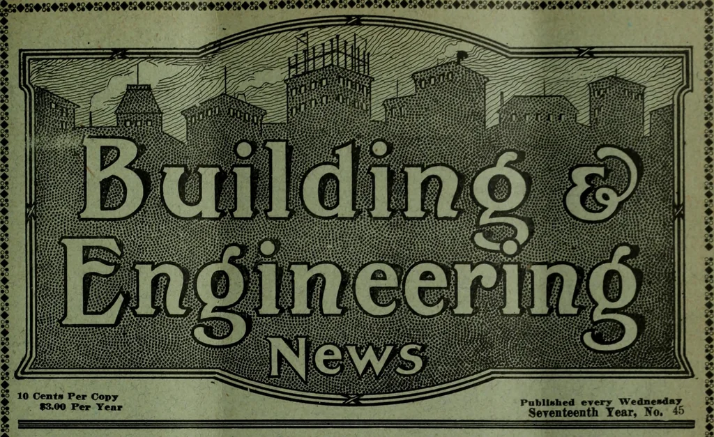 An illustration from Building & engineering news, 1914, leaf 470