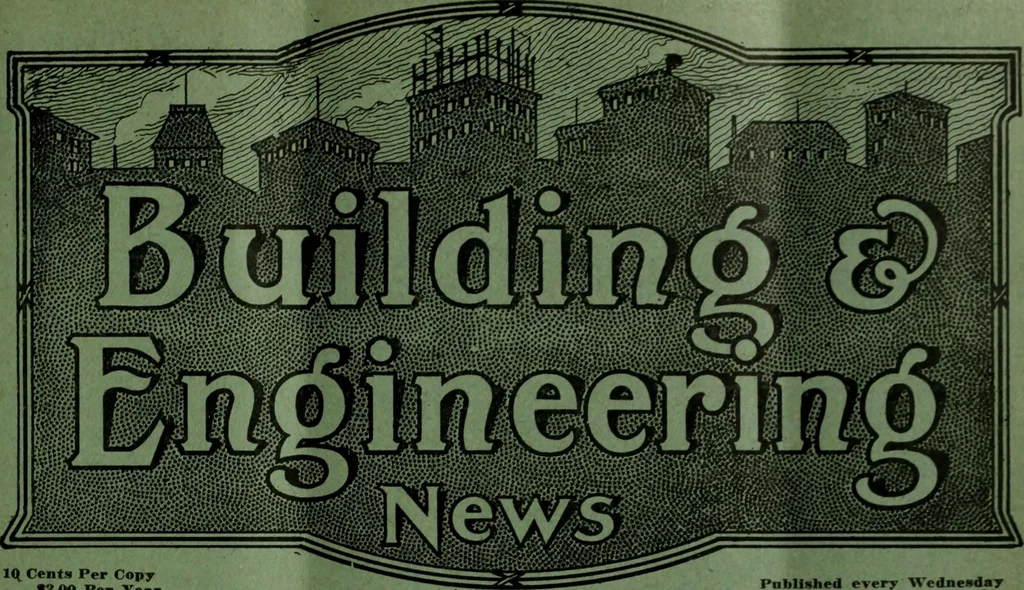 An illustration from Building & engineering news, 1914, leaf 56