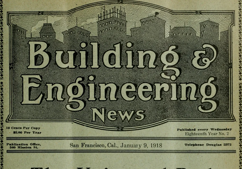 An illustration from Building & engineering news, 1914, leaf 30