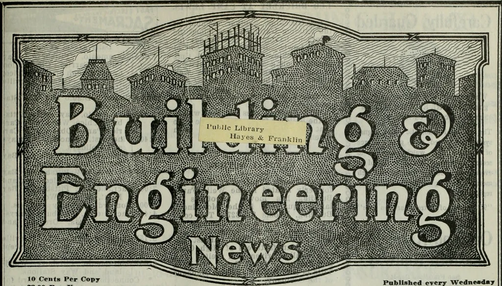 An illustration from Building & engineering news, 1914, leaf 436