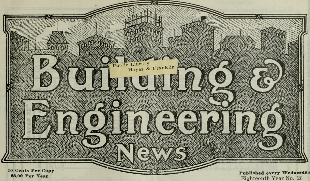An illustration from Building & engineering news, 1914, leaf 604