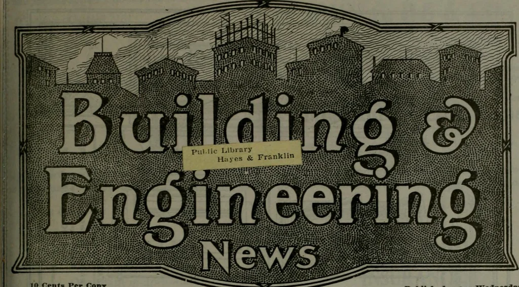 An illustration from Building & engineering news, 1914, leaf 124