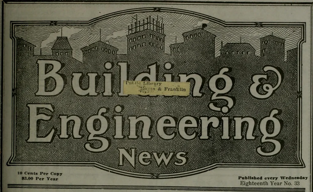 An illustration from Building & engineering news, 1914, leaf 148