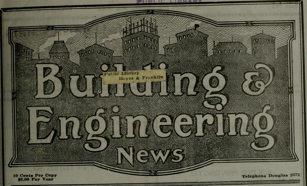 An illustration from Building & engineering news, 1914, leaf 188