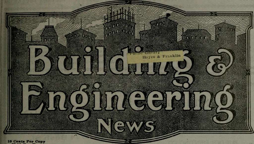An illustration from Building & engineering news, 1914, leaf 204