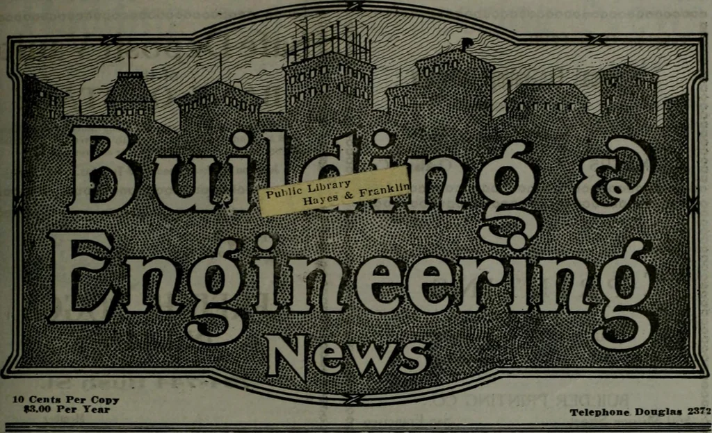 An illustration from Building & engineering news, 1914, leaf 220