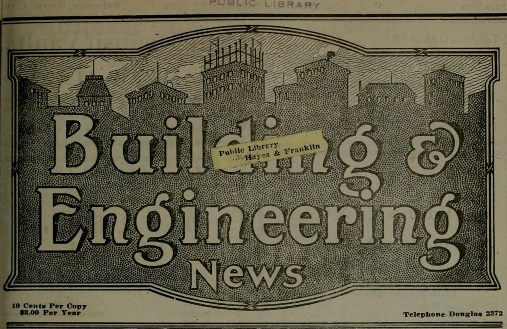 An illustration from Building & engineering news, 1914, leaf 268