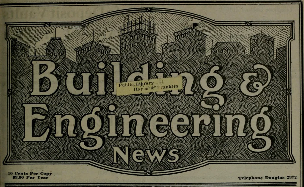 An illustration from Building & engineering news, 1914, leaf 300