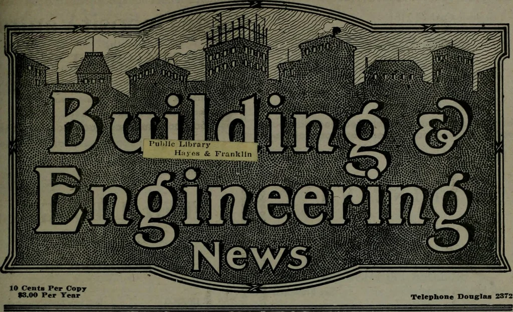 An illustration from Building & engineering news, 1914, leaf 348