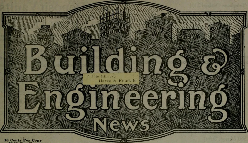 An illustration from Building & engineering news, 1914, leaf 396