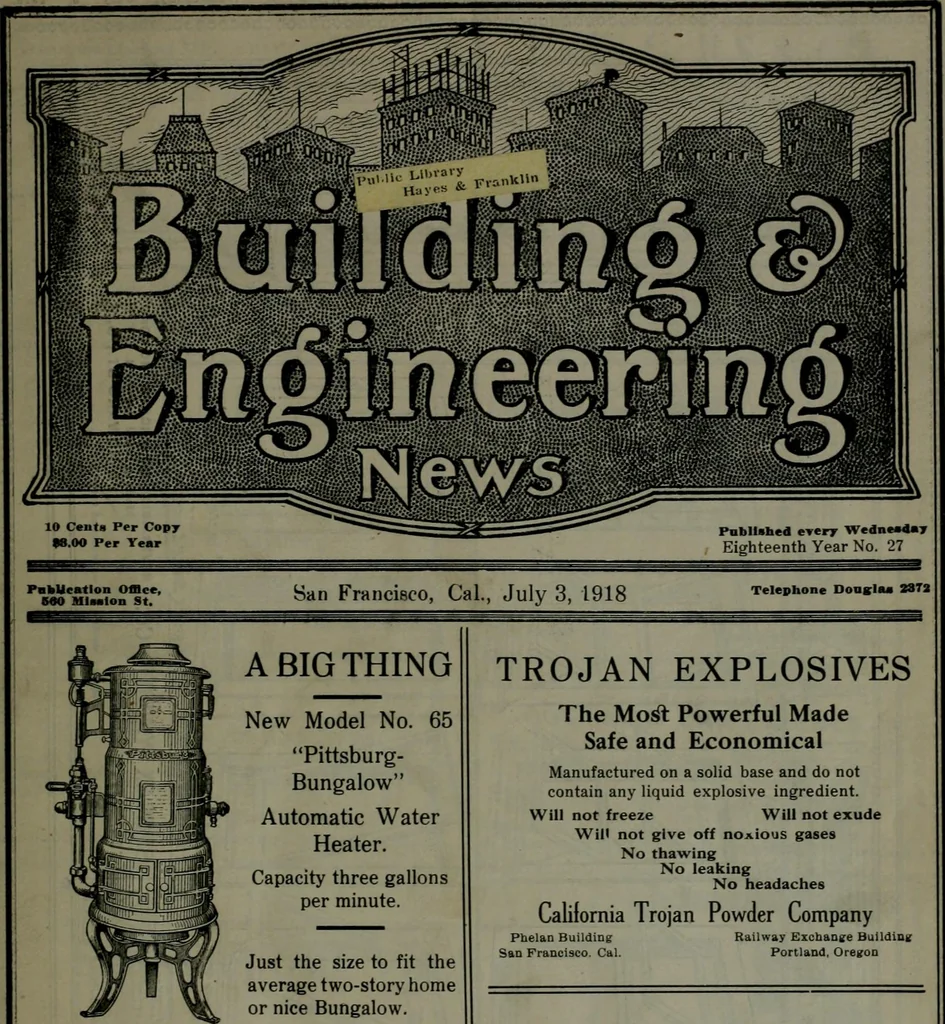 An illustration from Building & engineering news, 1914, leaf 4