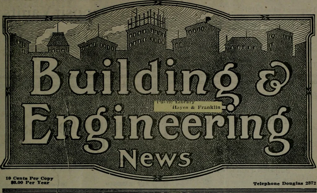 An illustration from Building & engineering news, 1914, leaf 428