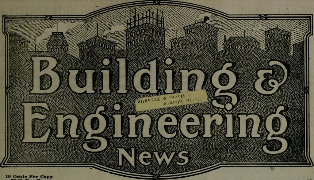 An illustration from Building & engineering news, 1914, leaf 460