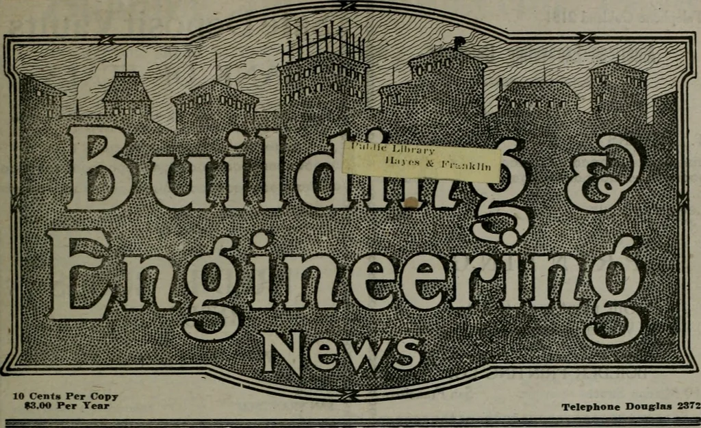 An illustration from Building & engineering news, 1914, leaf 100
