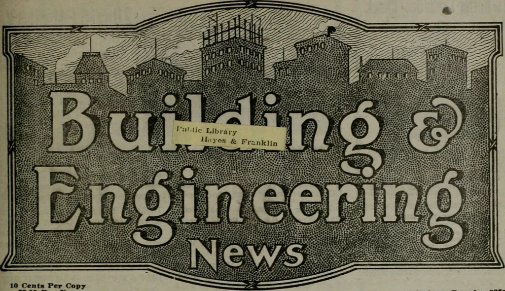 An illustration from Building & engineering news, 1914, leaf 196
