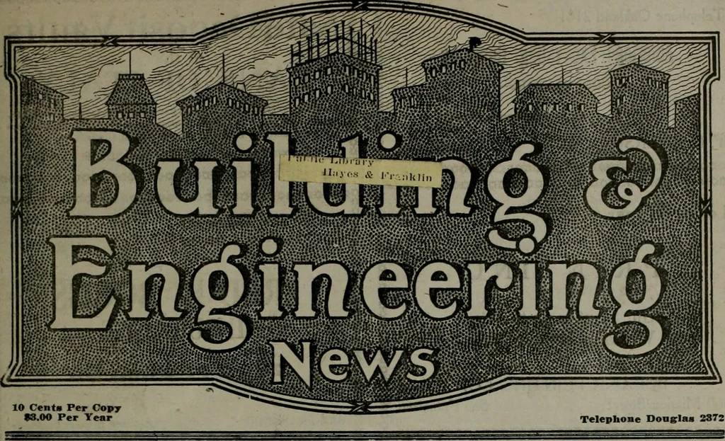 An illustration from Building & engineering news, 1914, leaf 20