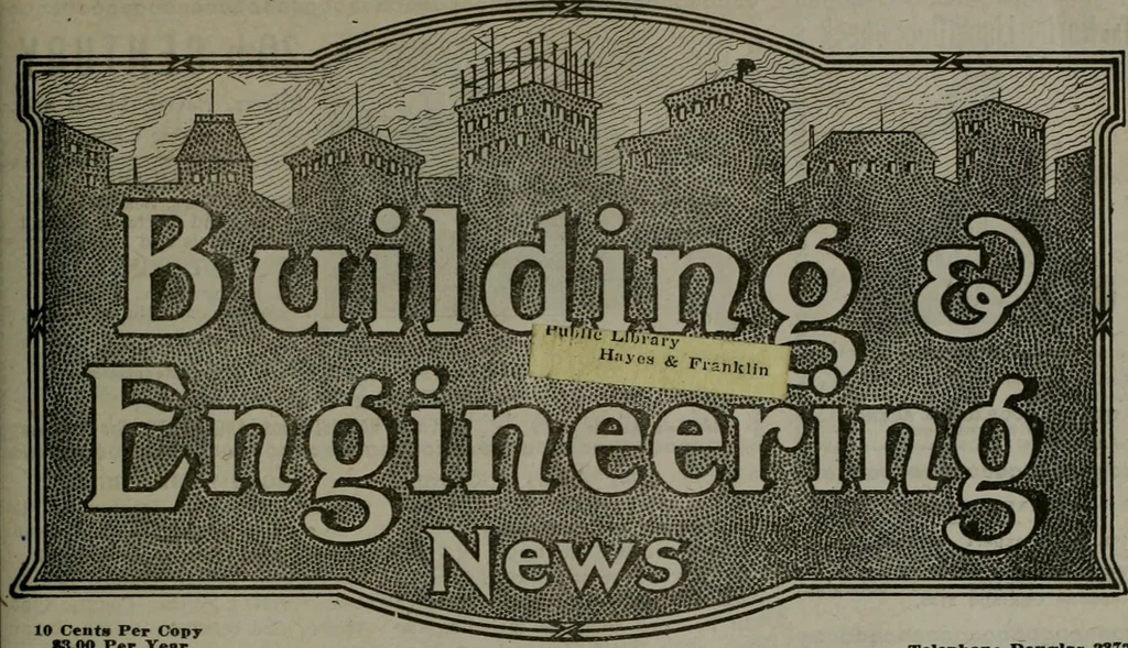 An illustration from Building & engineering news, 1914, leaf 244