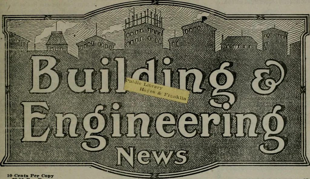 An illustration from Building & engineering news, 1914, leaf 316