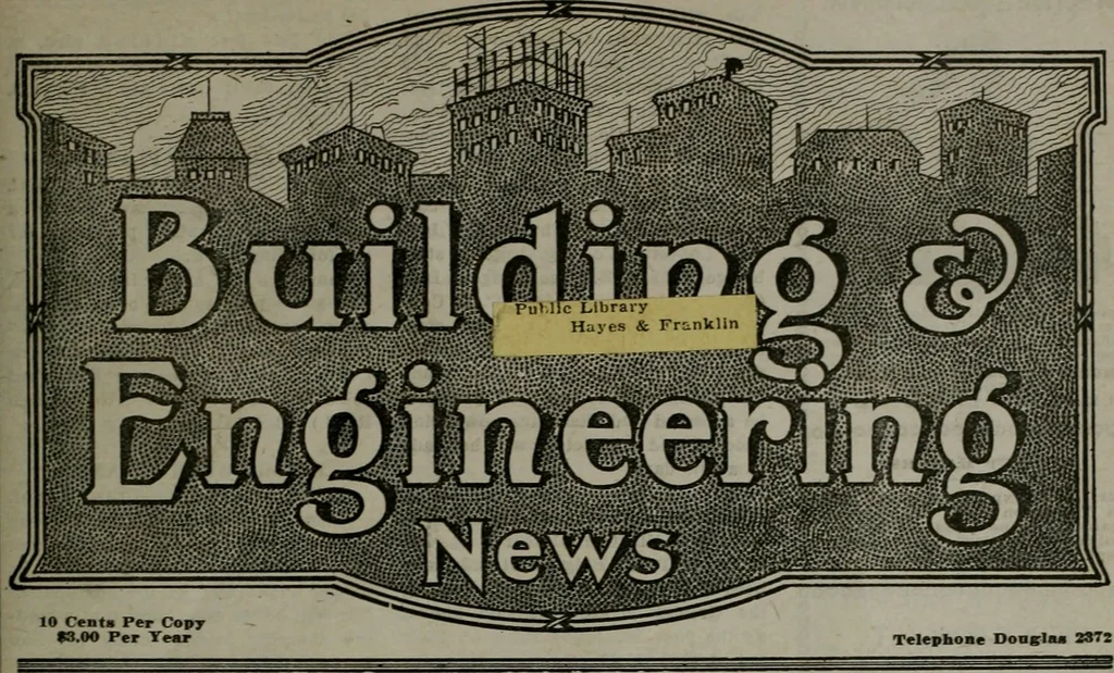 An illustration from Building & engineering news, 1914, leaf 380