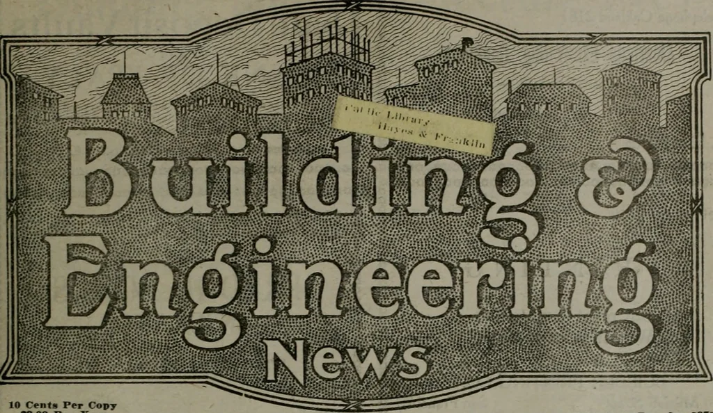 An illustration from Building & engineering news, 1914, leaf 84