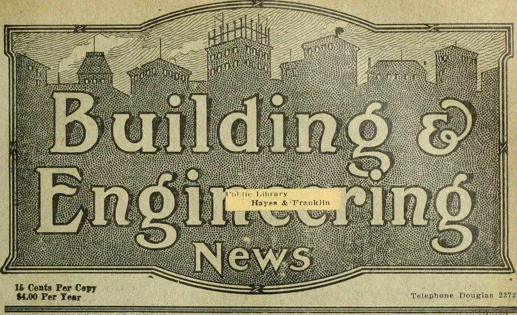 An illustration from Building & engineering news, 1914, leaf 256