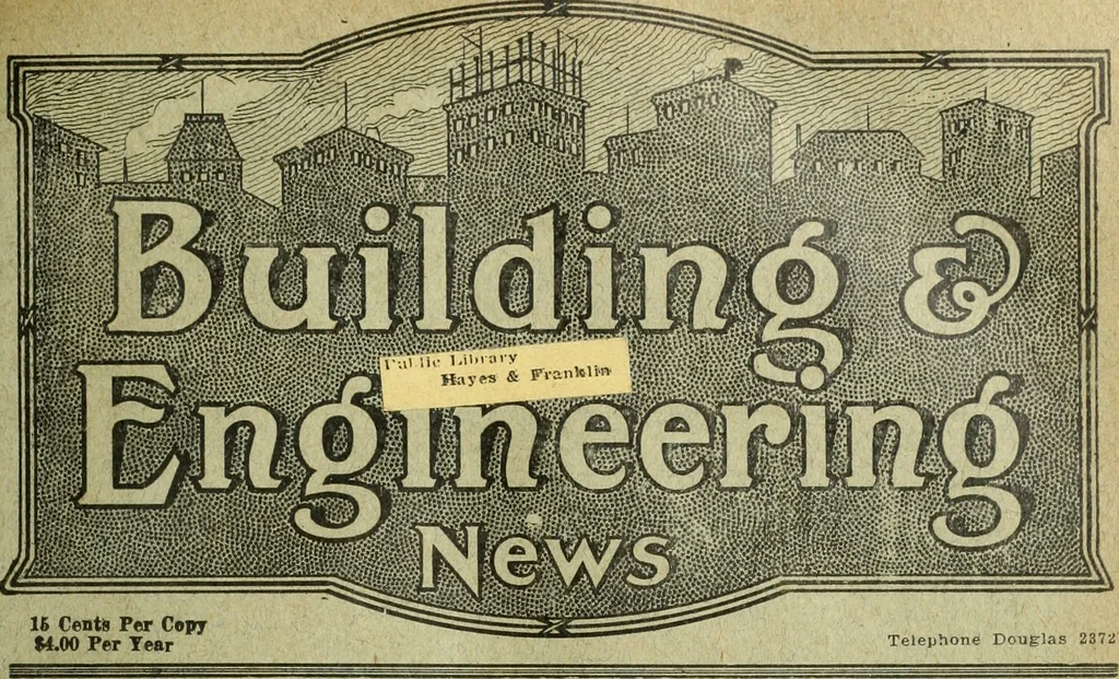 An illustration from Building & engineering news, 1914, leaf 360