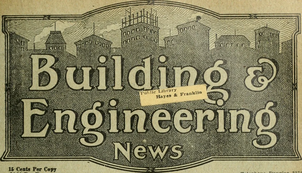 An illustration from Building & engineering news, 1914, leaf 386