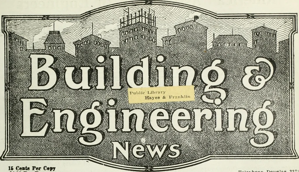 An illustration from Building & engineering news, 1914, leaf 438