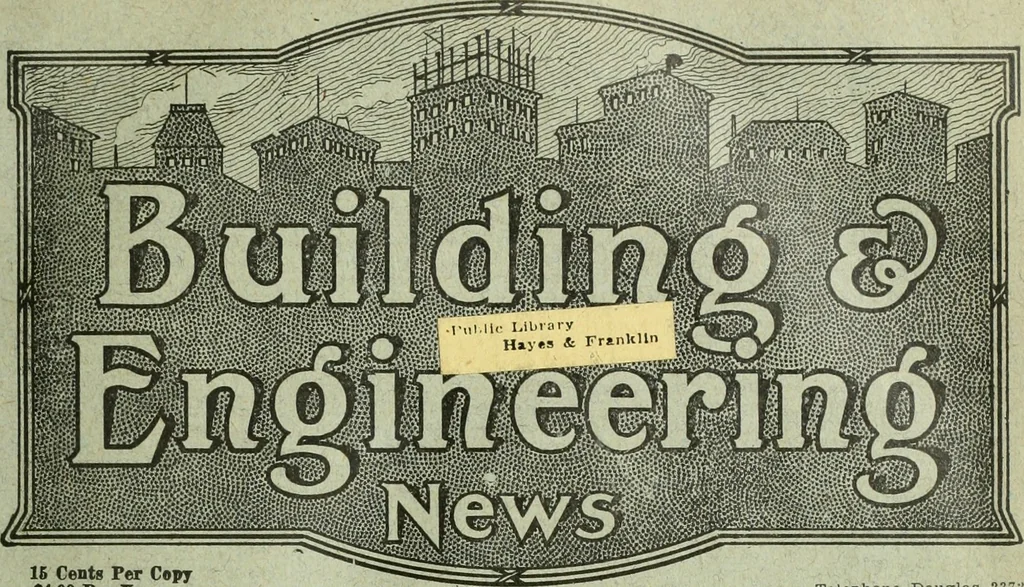 An illustration from Building & engineering news, 1914, leaf 56