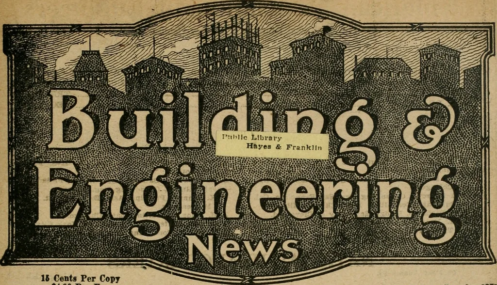 An illustration from Building & engineering news, 1914, leaf 218