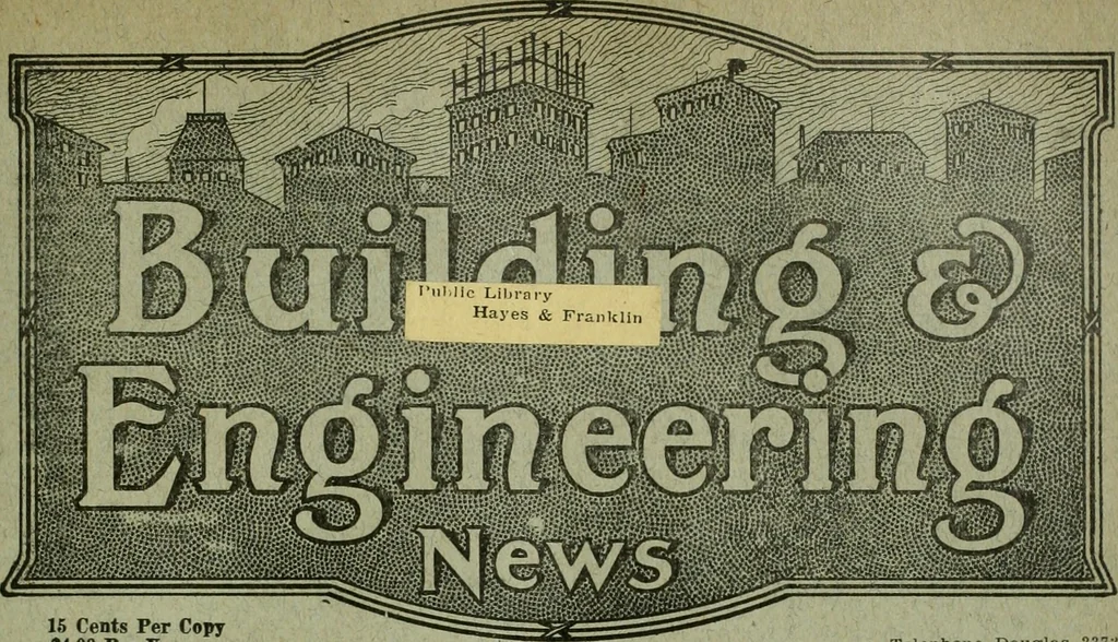 An illustration from Building & engineering news, 1914, leaf 346