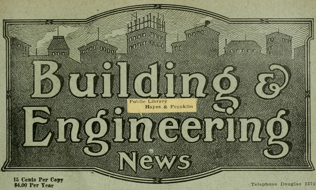 An illustration from Building & engineering news, 1914, leaf 372