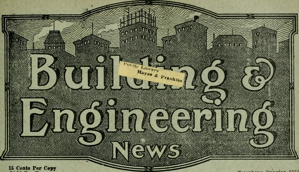 An illustration from Building & engineering news, 1914, leaf 550