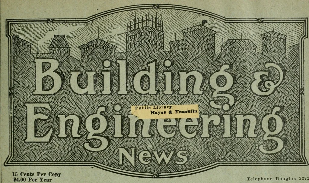 An illustration from Building & engineering news, 1914, leaf 626