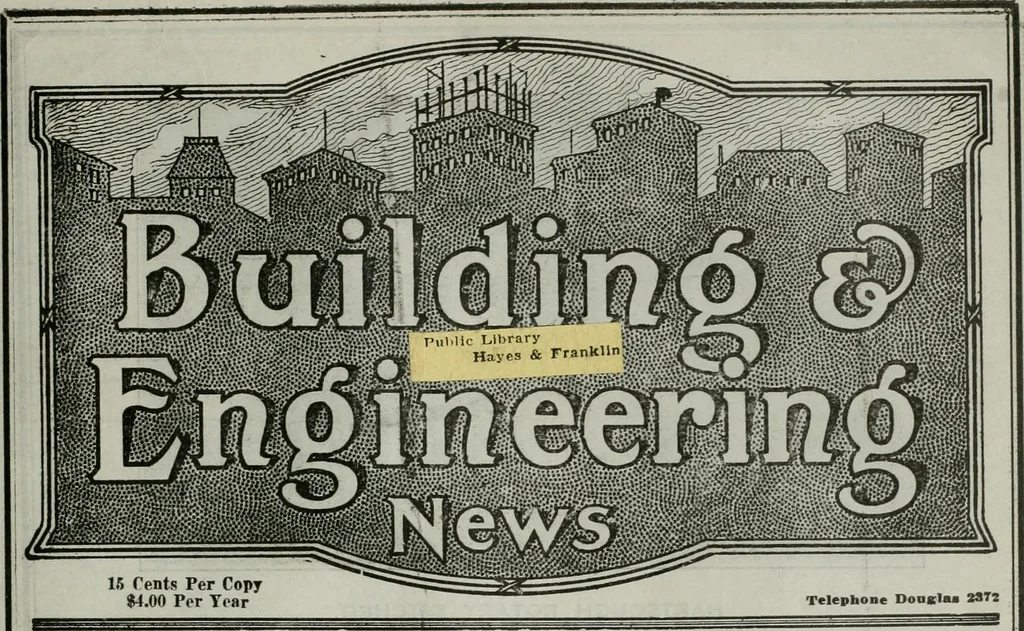 An illustration from Building & engineering news, 1914, leaf 76