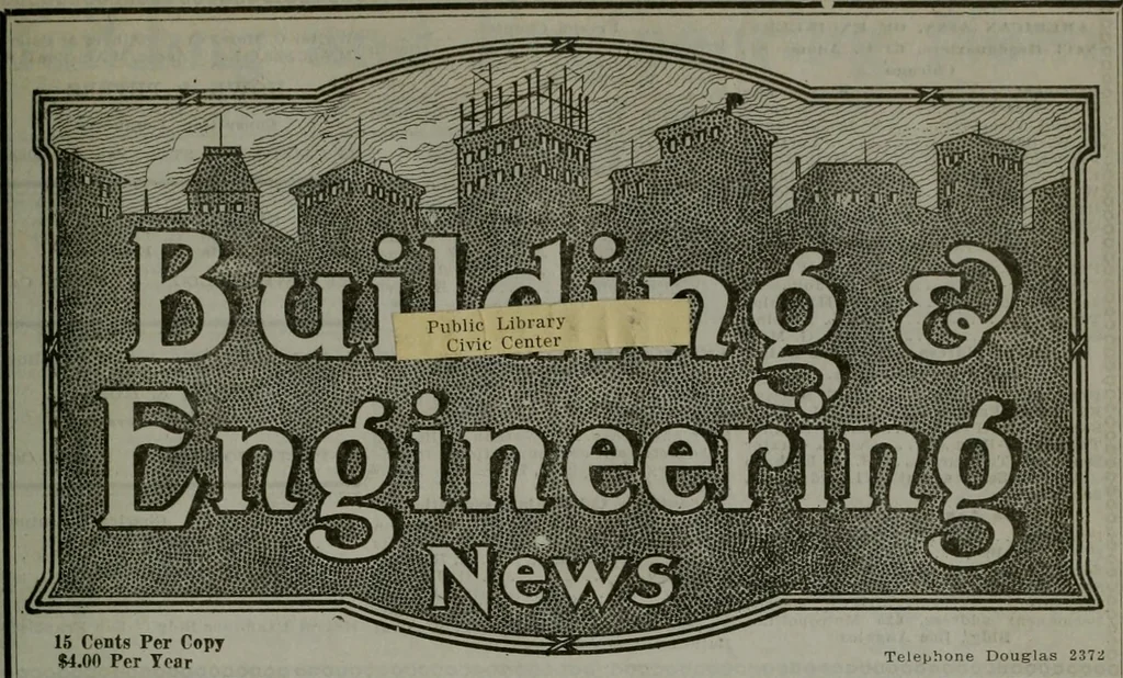 An illustration from Building & engineering news, 1914, leaf 100