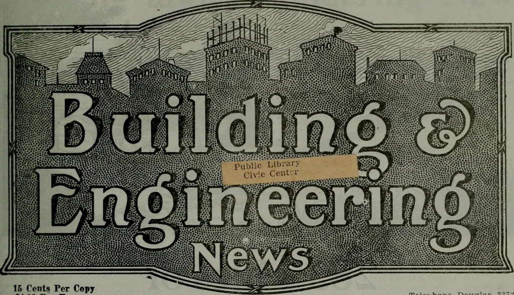 An illustration from Building & engineering news, 1914, leaf 172