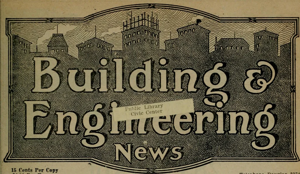 An illustration from Building & engineering news, 1914, leaf 228