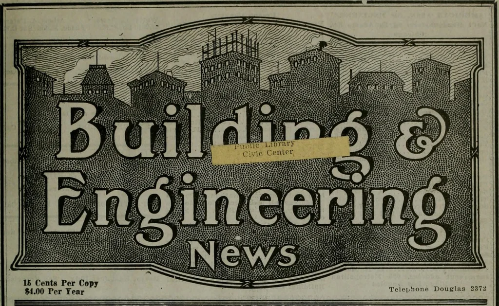 An illustration from Building & engineering news, 1914, leaf 28