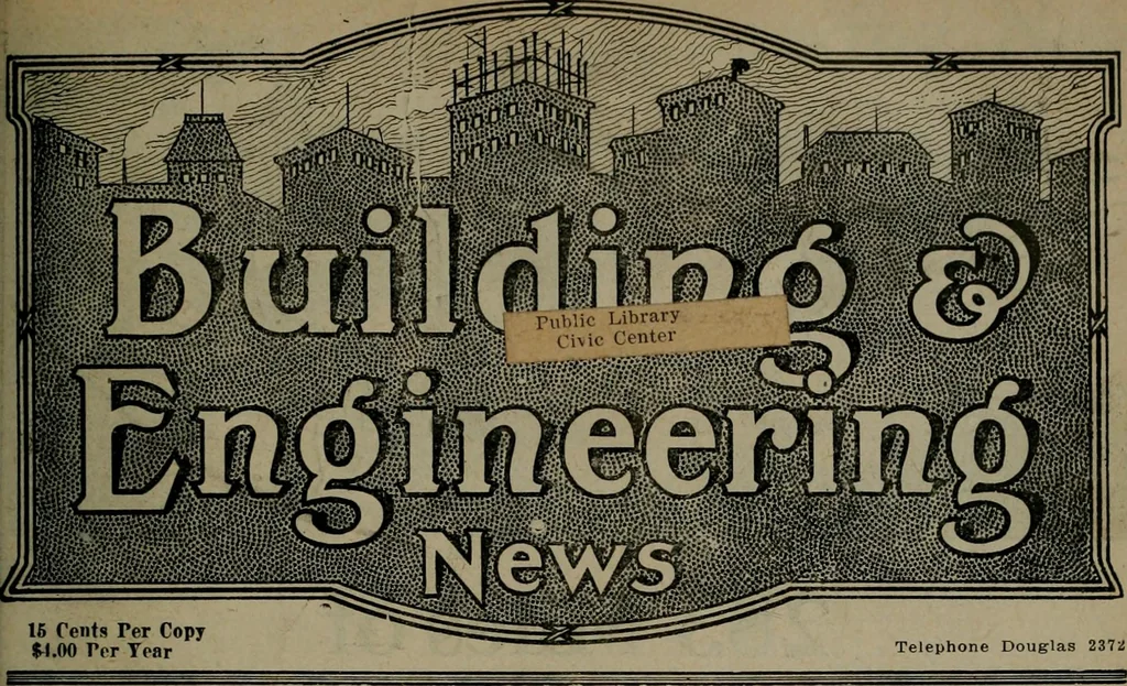 An illustration from Building & engineering news, 1914, leaf 324