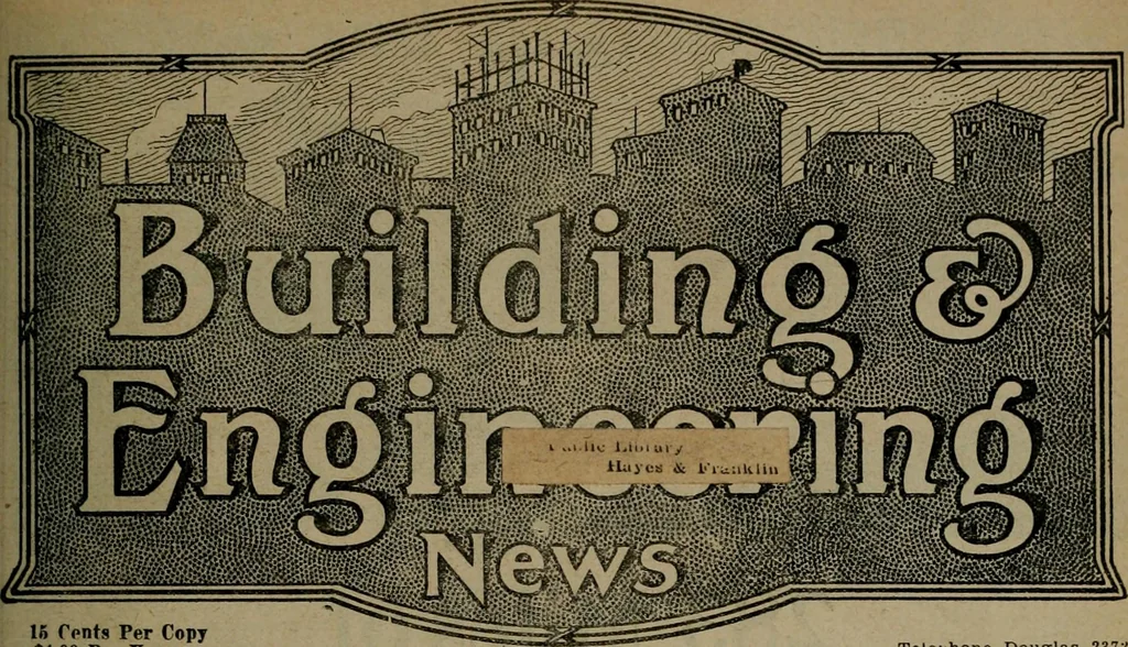 An illustration from Building & engineering news, 1914, leaf 356