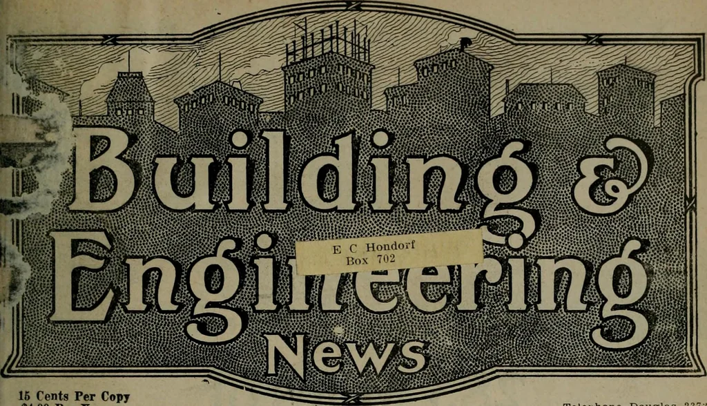 An illustration from Building & engineering news, 1914, leaf 388