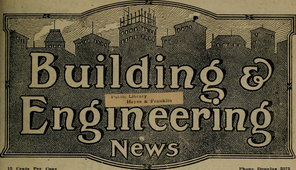 An illustration from Building & engineering news, 1914, leaf 484