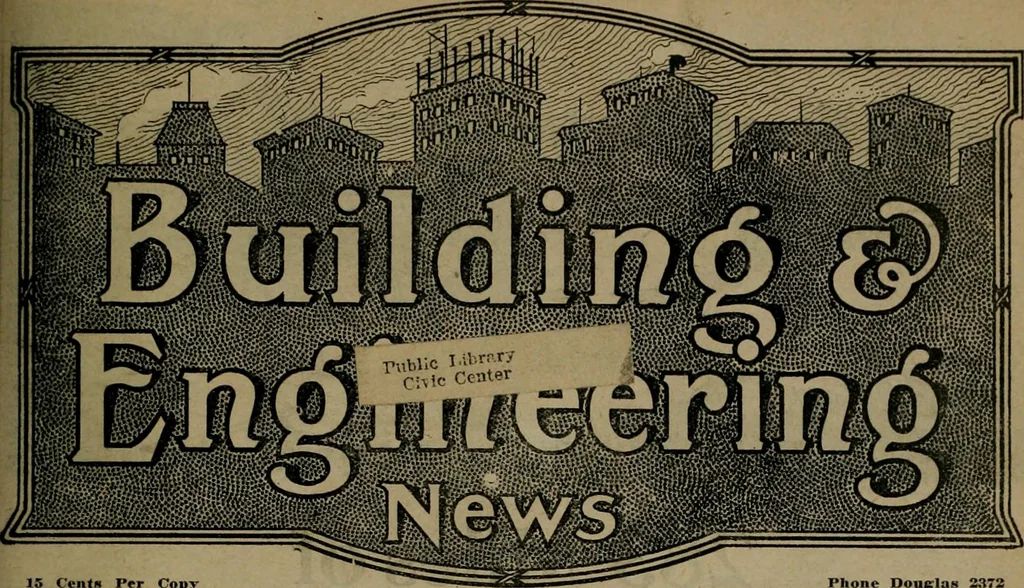 An illustration from Building & engineering news, 1914, leaf 516