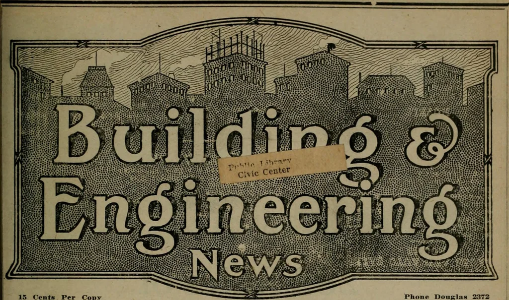 An illustration from Building & engineering news, 1914, leaf 580