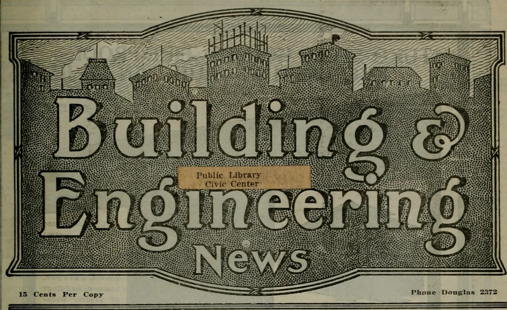 An illustration from Building & engineering news, 1914, leaf 612